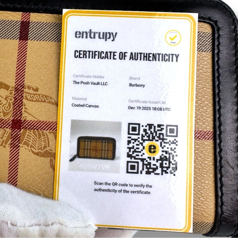 Burberry Haymarket Check Large Ziggy Zip Around Wallet - Picture 16 of 16